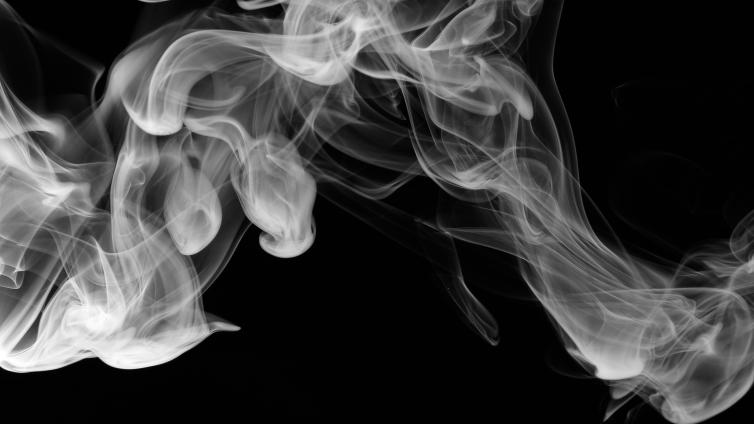 Black and white picture of smoke